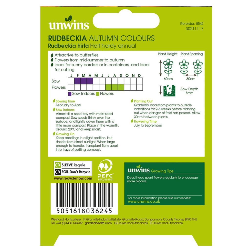 Nature’s Haven Rudbeckia Autumn Colours Seeds 5051618036245 2